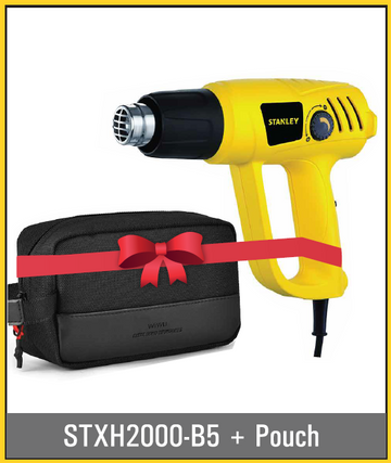 Stanley STXH2000-B5 2000W Variable-Speed Heat Gun + Free Pouch Gift