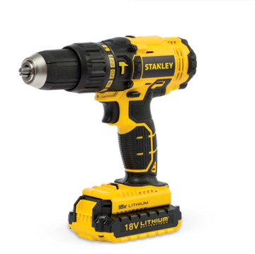 Stanley 18V Cordless Hammer Drill Kit (SCH20S2K) – 13mm, 45Nm Torque, with 2 Batteries & Case