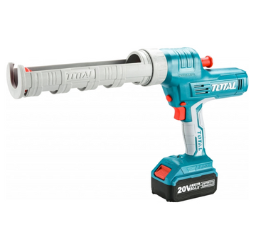 TOTAL TCGLI2001 20V Cordless Caulking Gun Kit – 3700N, 10" (254mm), 2×4.0Ah Batteries + Charger