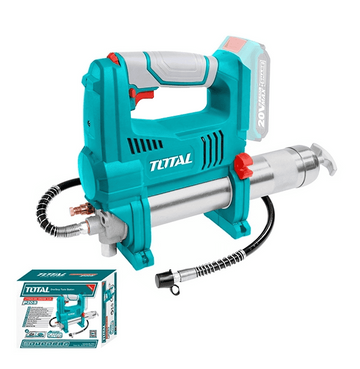 TOTAL TGGLI2010 20V Cordless Grease Gun Kit – 1,000psi, Flexible Hose, 2×4.0Ah Batteries + Charger