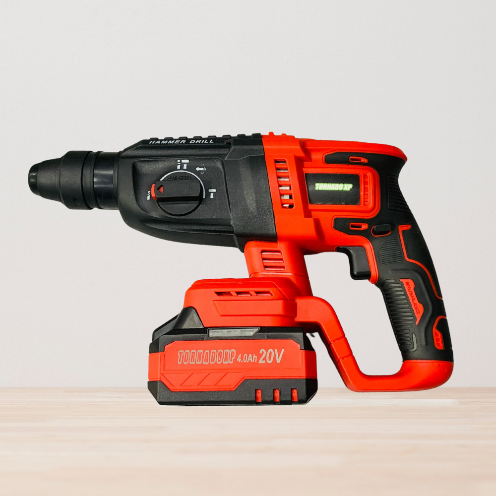 Tornado XP TD-5026 20V Cordless Brushless Rotary Hammer Drill – 2.8J Impact Energy, SDS Plus, with 4.0Ah Battery