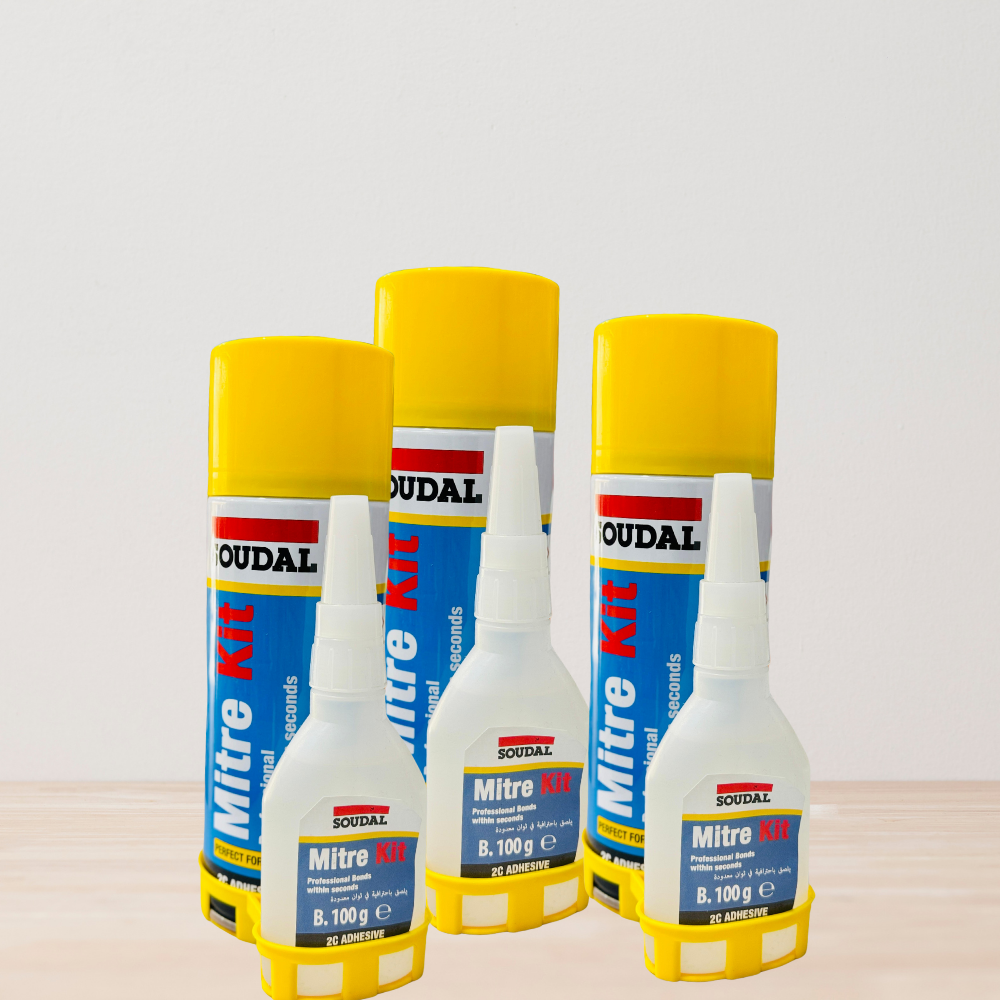 SOUDAL 2C Professional Adhesive Mitre Kit (100g Glue + 400ml Activator)