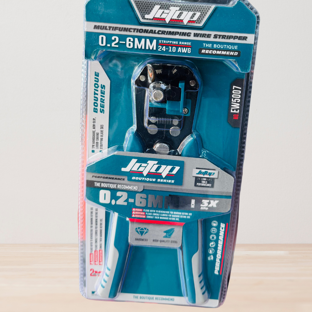 JCTOP EW5007 Multifunctional Wire Stripper & Crimper – Automatic Electrical Tool for 0.2-6mm² (24-10 AWG)