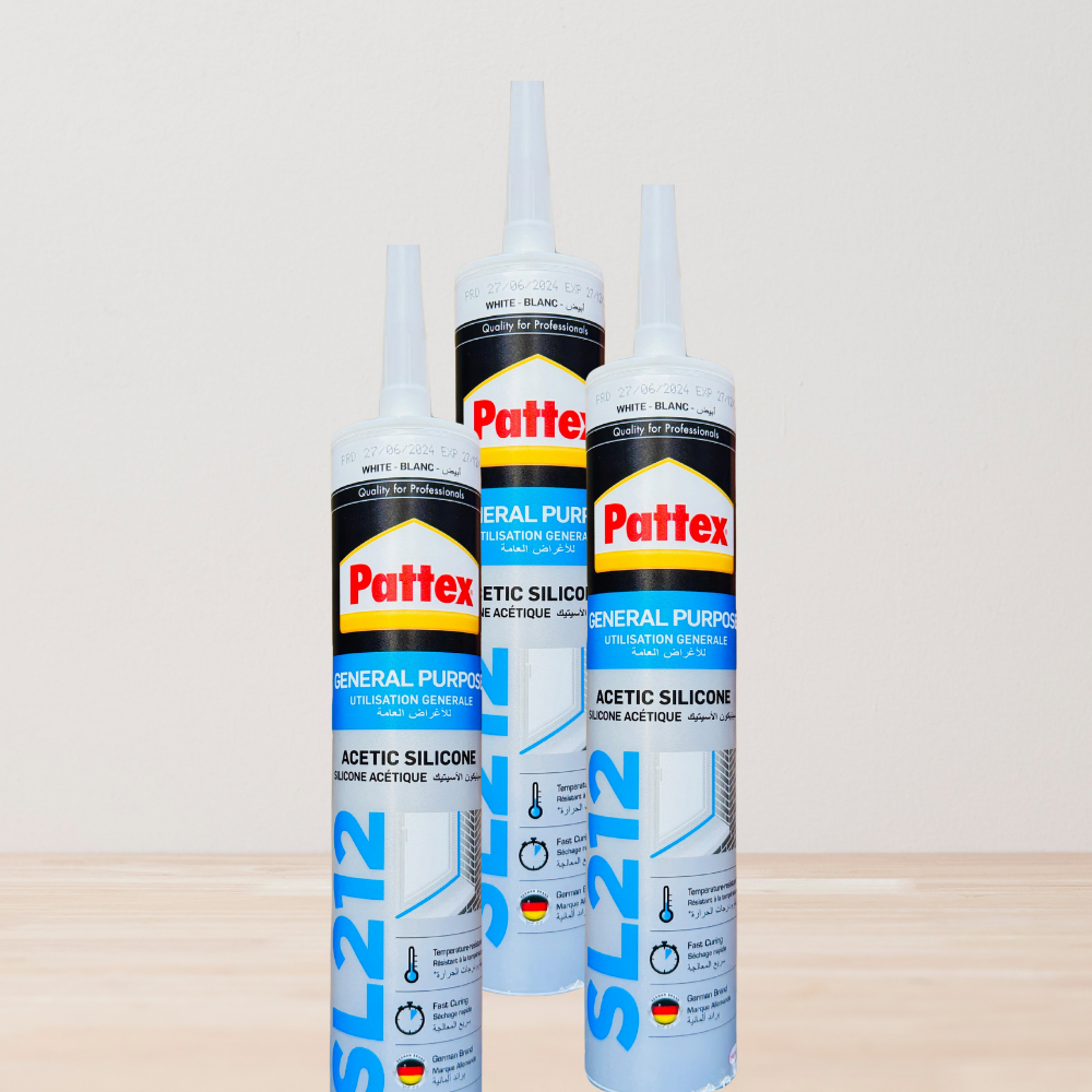 Pattex SL212 General Purpose Acetic Silicone Sealant - White
