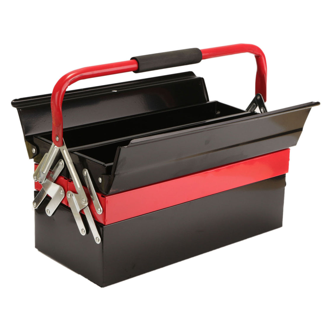 Heavy-Duty Steel Cantilever Tool Box (Red/Black)