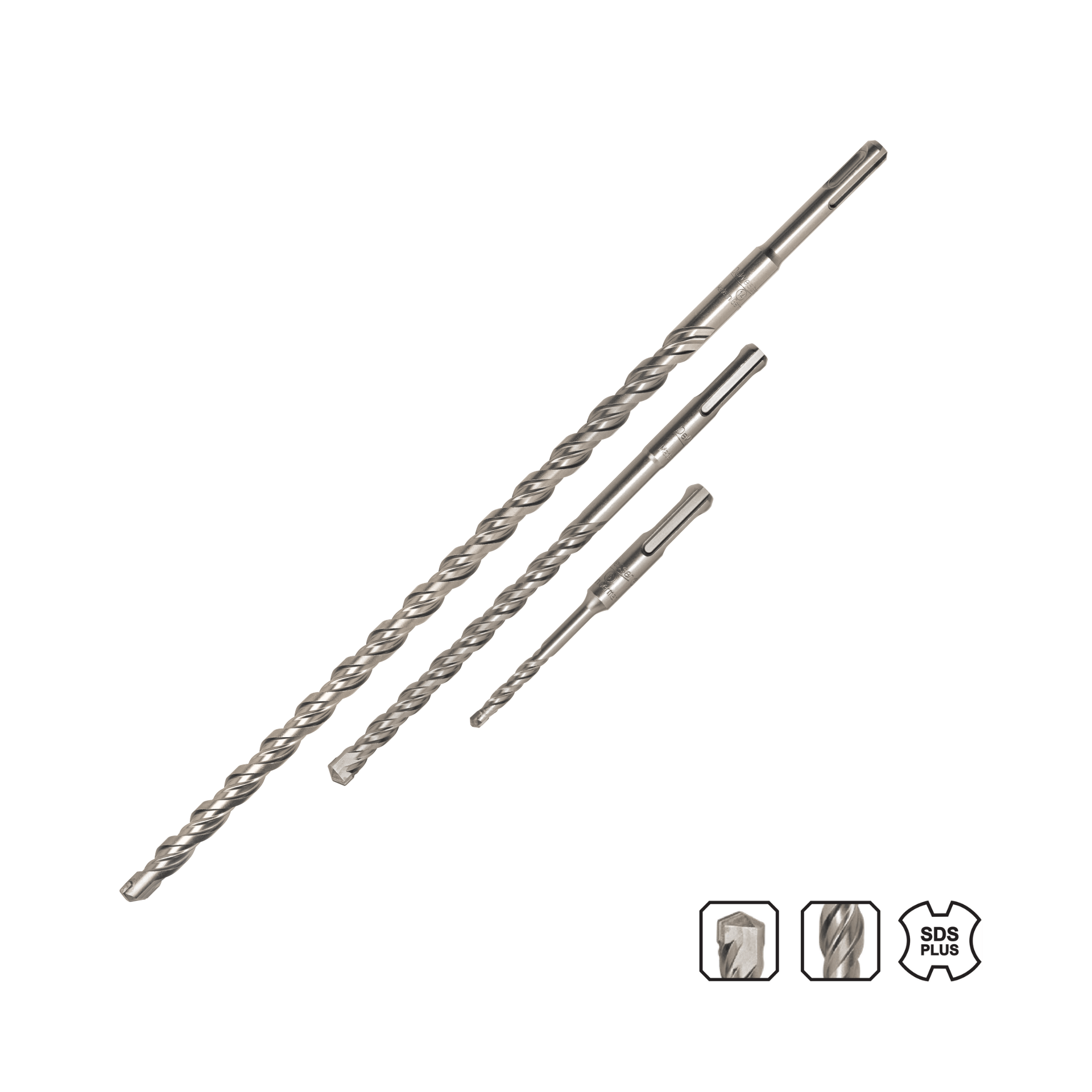 DeWesser SDS PLUS Hammer Drill Bits (Total Length 260mm, Working Length 200mm)