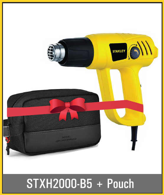Stanley STXH2000-B5 2000W Variable-Speed Heat Gun + Free Pouch Gift