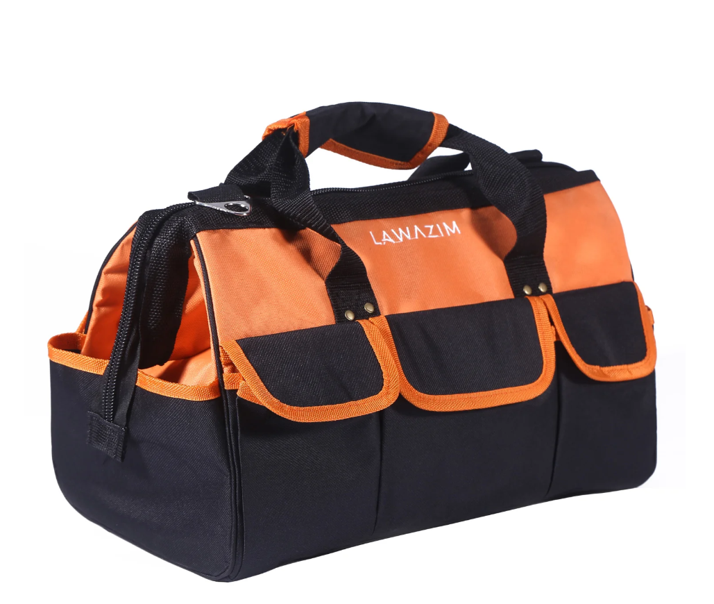 Lawazim Professional Tool Bag with Hard Plastic Bottom - Waterproof & Weatherproof