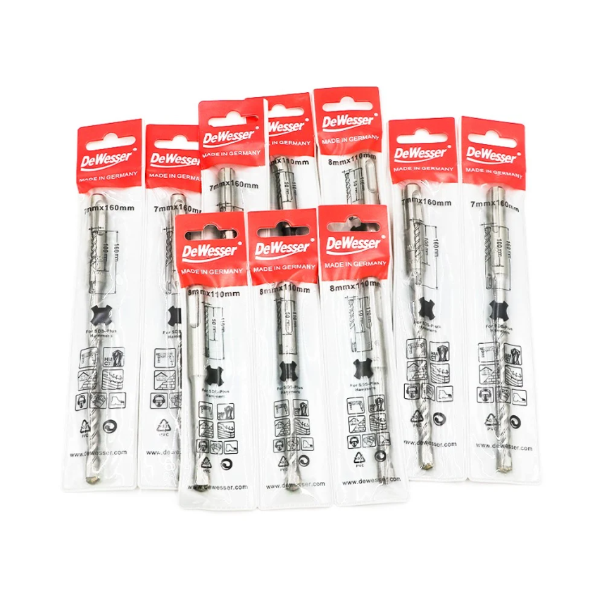 DeWesser SDS PLUS Hammer Drill Bits (Total Length 110mm, Working Length 50mm)