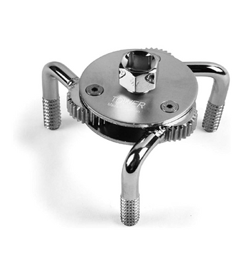 Tower OFW3L Adjustable 3-Leg Oil Filter Wrench (75-120mm) – 2-Way Key with 3/8" & 1/2" Drive