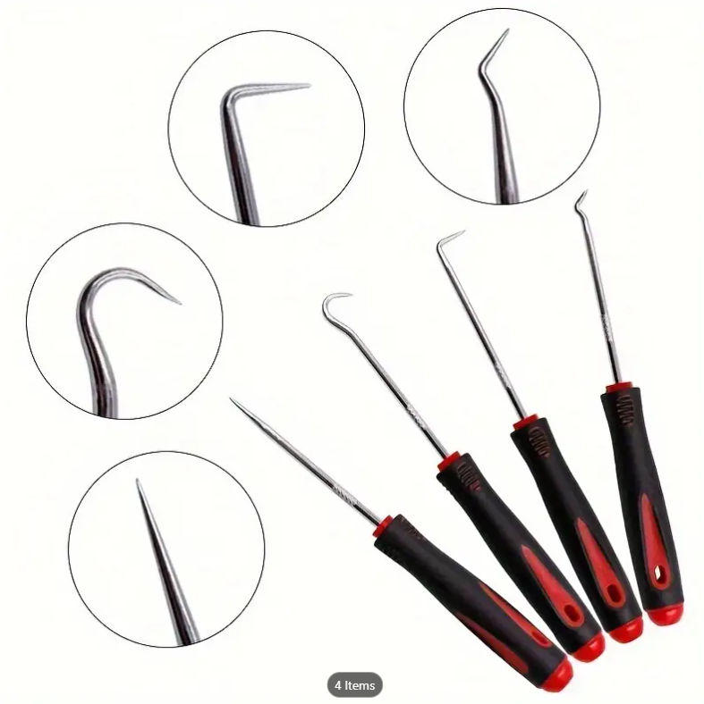 Wiseup 4-Piece Mini Pick & Hook Set (16cm) – Precision Automotive & Electronic Hand Tool Kit (ART: 090701)