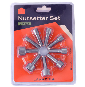 Lawazim 9‑Piece Metric Nutsetter Set – 5–13mm, Cr‑V Steel, 1/4" Quick‑Change Hex Shank, Magnetic