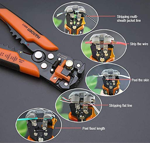 Harden 660613 8" Automatic Wire Stripper Plier – Stripping, Crimping & Cutting, Zinc-Alloy Body, Cr-Mo Blade