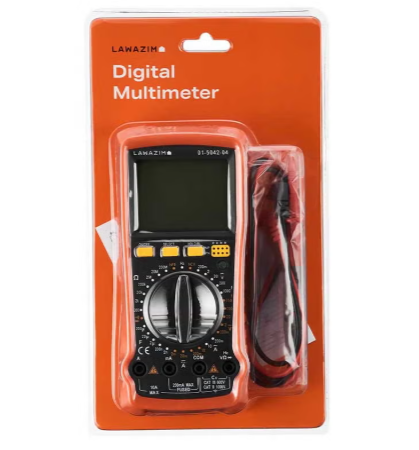 LAWAZIM Digital Multimeter – Auto/Manual Ranging, 1000V AC/DC, 10A, True RMS, Backlight
