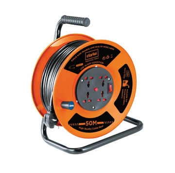 Extension Cable Reel – 50m, 3-Core 2.5mm², 3600W Max, 4 Waterproof Sockets, Thermal Cut‑Out