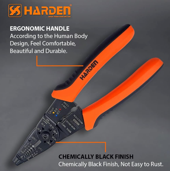 HARDEN 8" Multi‑Functional Wire Stripper & Cutter