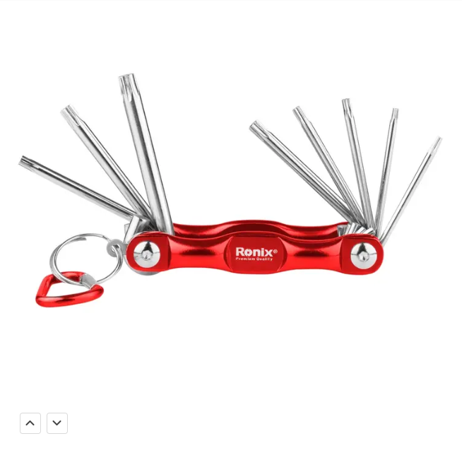 Ronix RH‑2041 8‑Piece Aluminum Folding Torx Key Set – CR‑V, T9–T40, Chrome‑Plated Ends