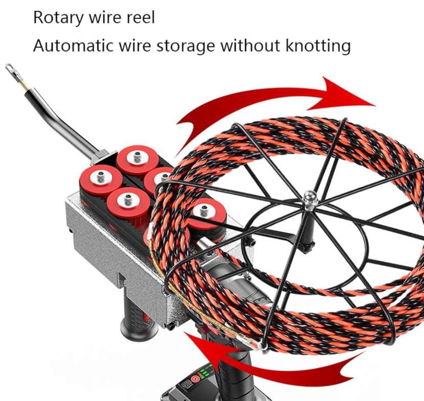 Electric Wire Thread Machine Cordless Automatic Wire Threading Machine, 20V 4.0Ah, 40 m/min, 15 m L