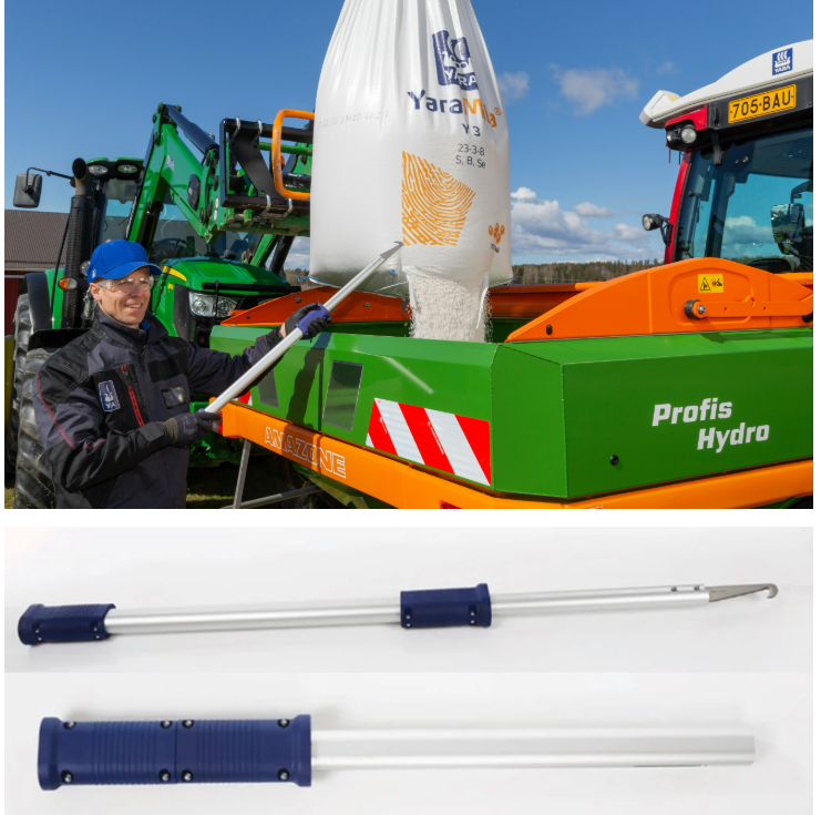 Big Bag Knife Easy Cut with Telescopic Handle – Safe FIBC/Super Sack Opener for Fertilizer, Feed and Bulk Materials