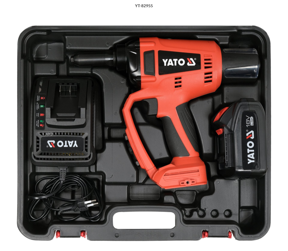 YATO YT-82955 18V Cordless Brushless Rivet Gun, 20,000 N Pulling Force