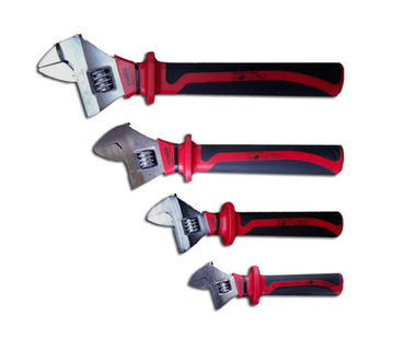 Tower Tools VDE Insulated Adjustable Wrench — 1000V, EN/IEC 60900, Chrome‑Vanadium, 6/8/10/12 inch (VAW6‑12).